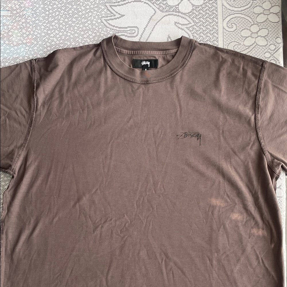 Stüssy Lazy Faded Men's Brown Tee